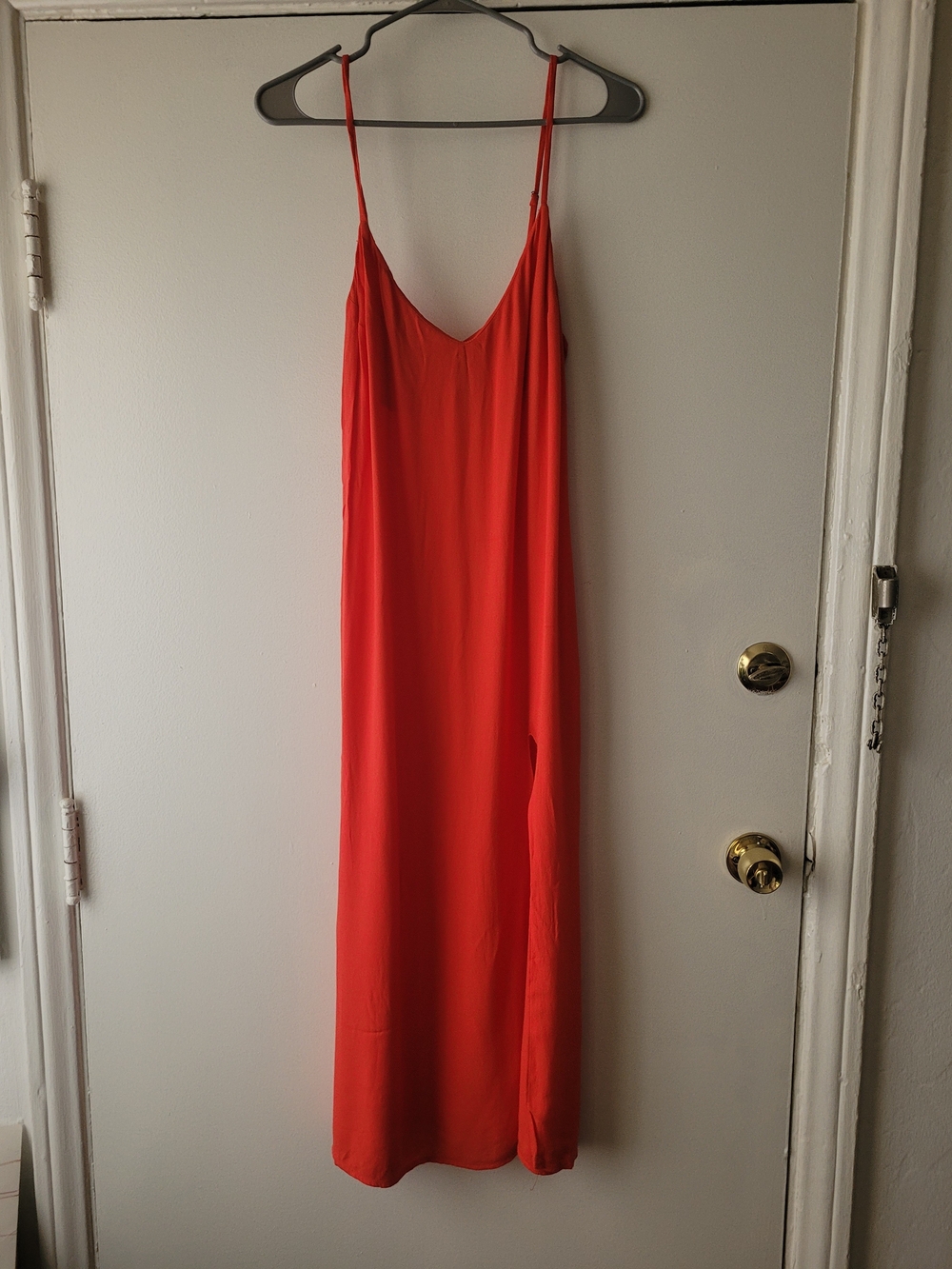 Reformation Vibrant Red Slip Maxi Dress